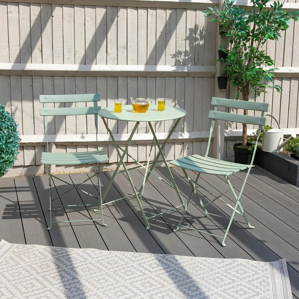 2 Seater Sussex Bistro Set - Folding Table Chairs - Image 2