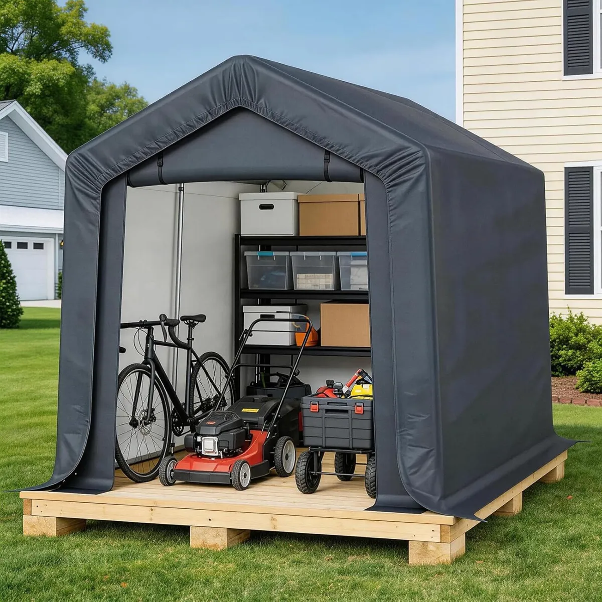 3x2x1.8m Portable Storage Shed Garden Tent with - Image 1