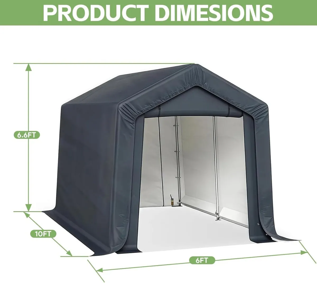 3x2x1.8m Portable Storage Shed Garden Tent with - Image 2