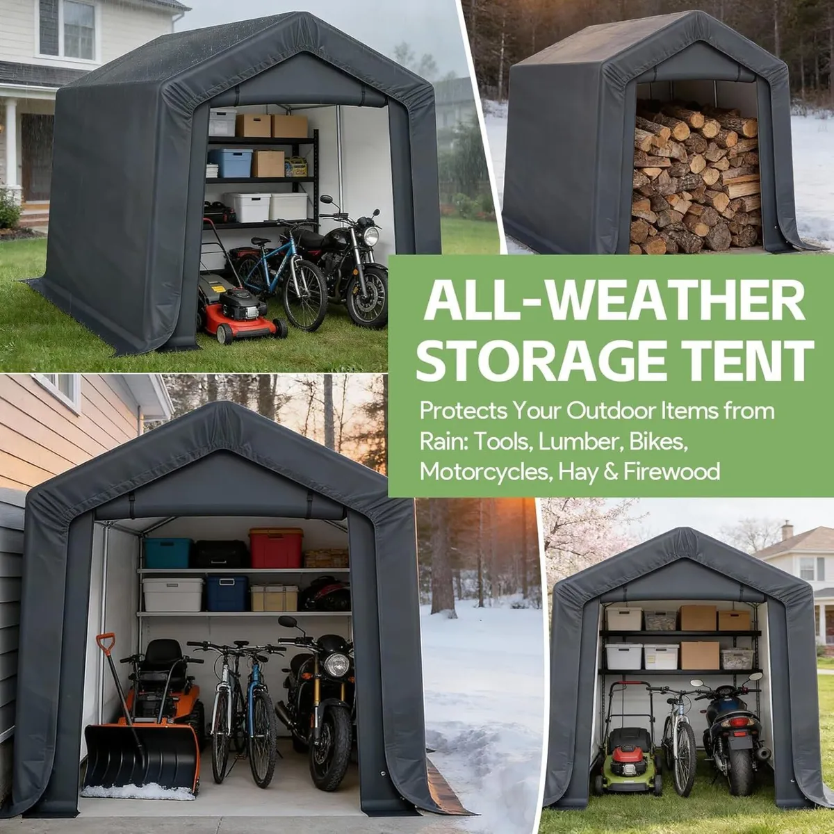 3x2x1.8m Portable Storage Shed Garden Tent with - Image 4