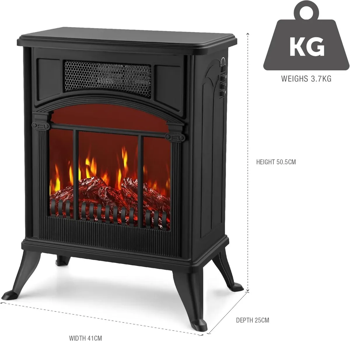 Stove Heater Electric Fireplace With Fire Flame - Image 2