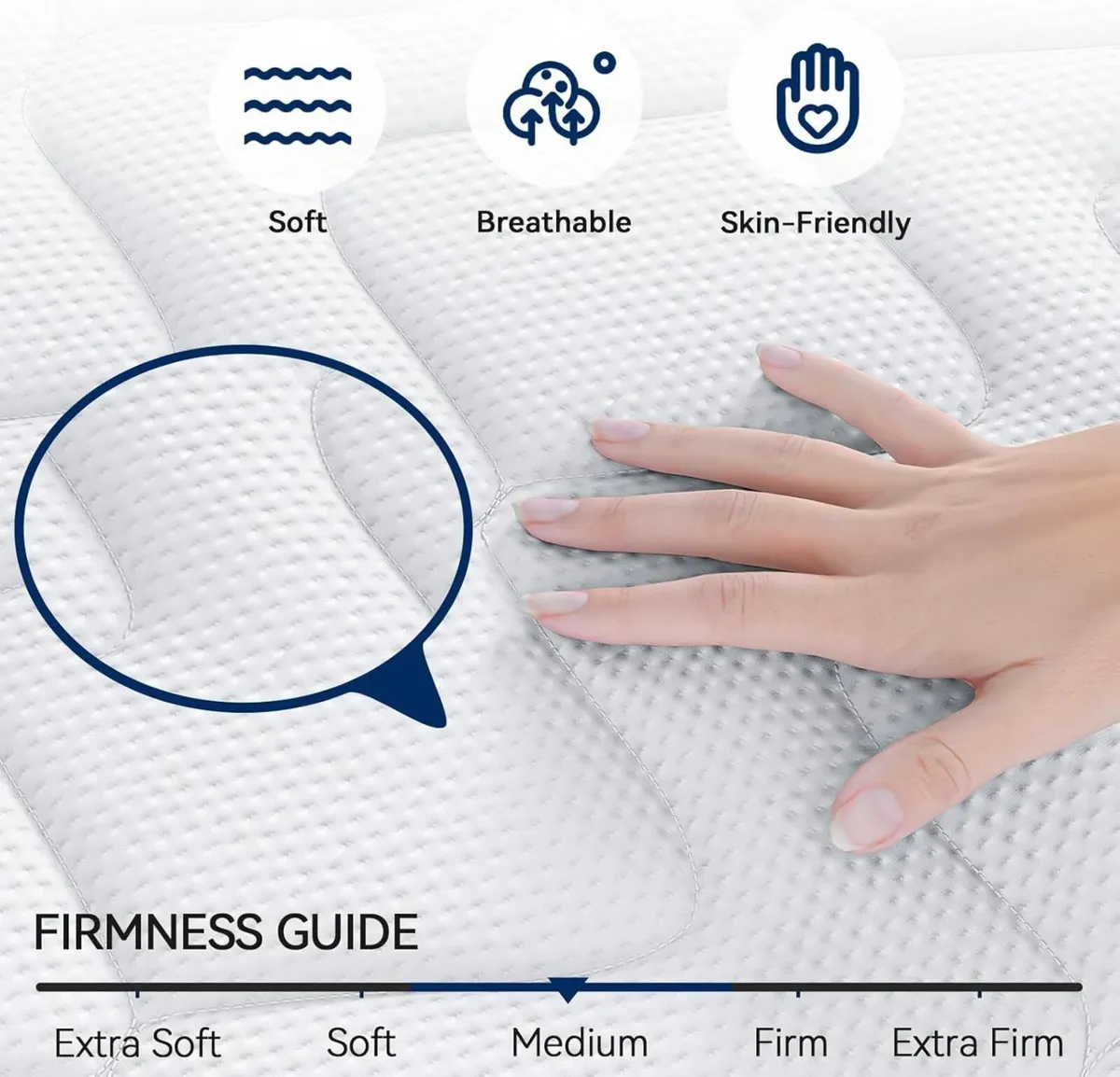 3FT Single Mattress 9-Zone Inner Spring Bed with - Image 3