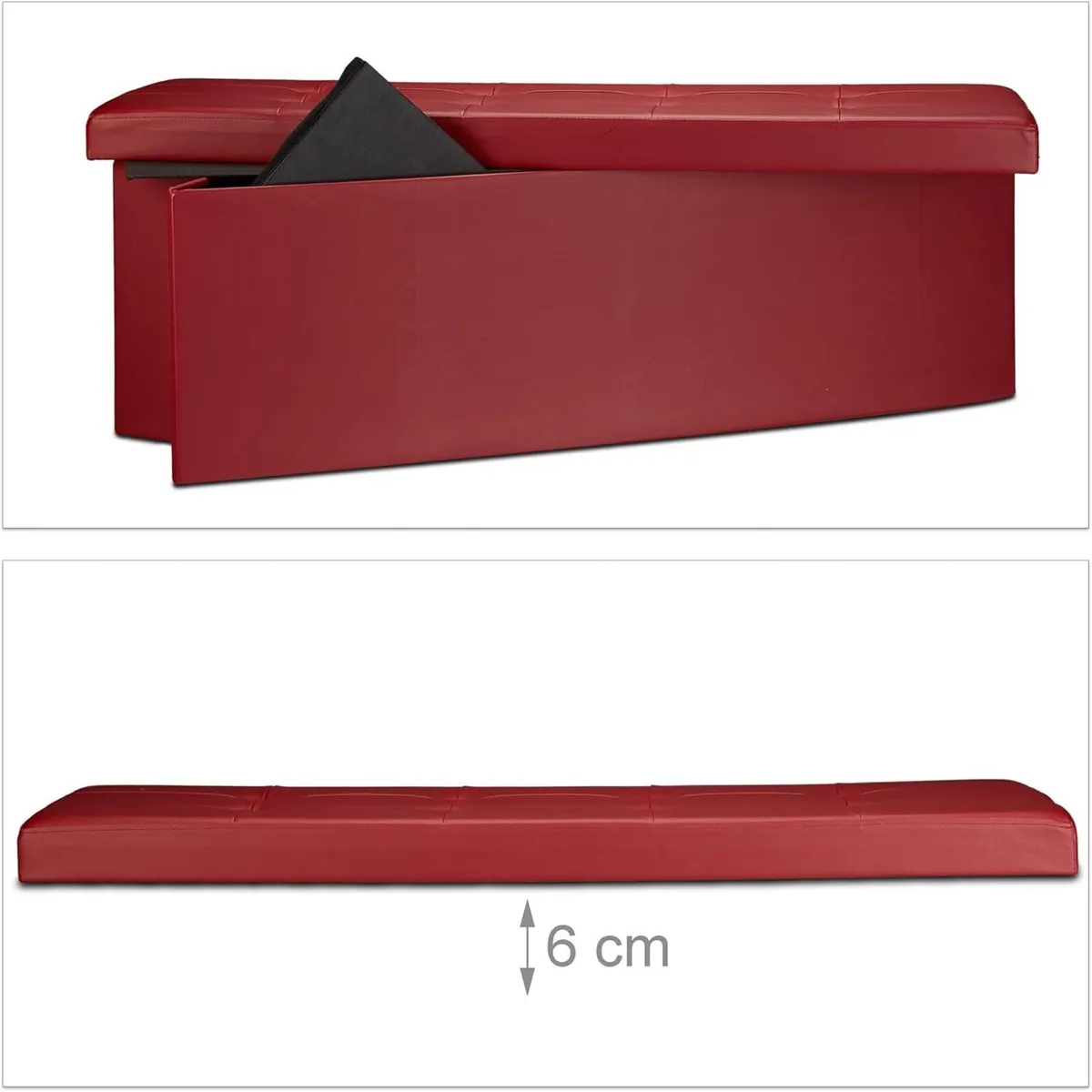 Folding Storage Ottoman XL 38 x 114 cm Sturdy - Image 4