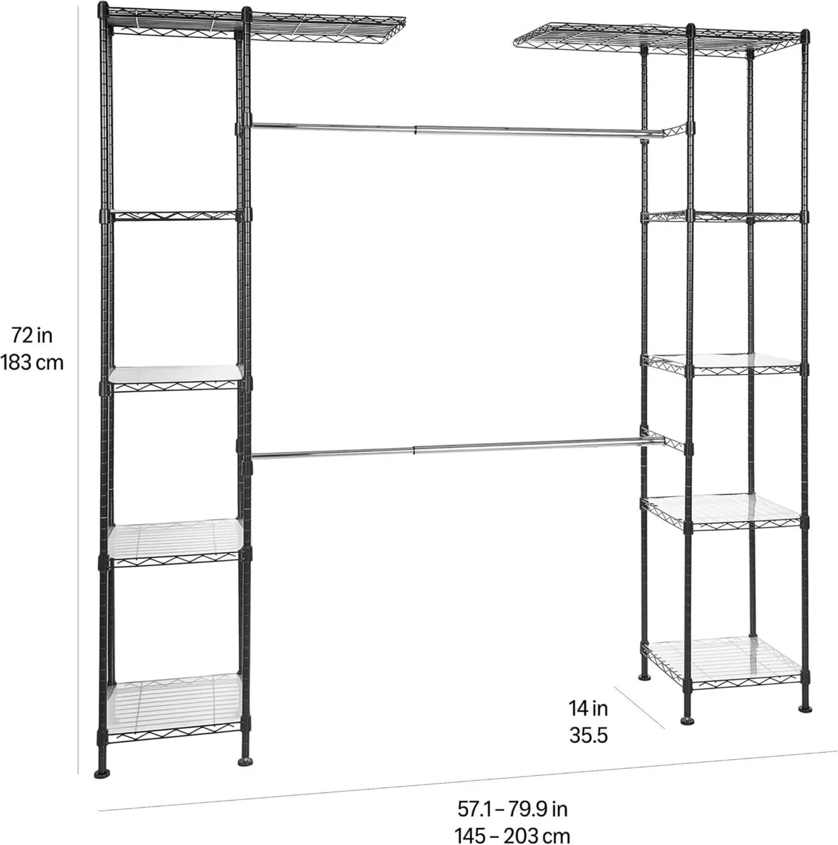 Expandable Wardrobe and Closet Organizer / Rail - Image 3