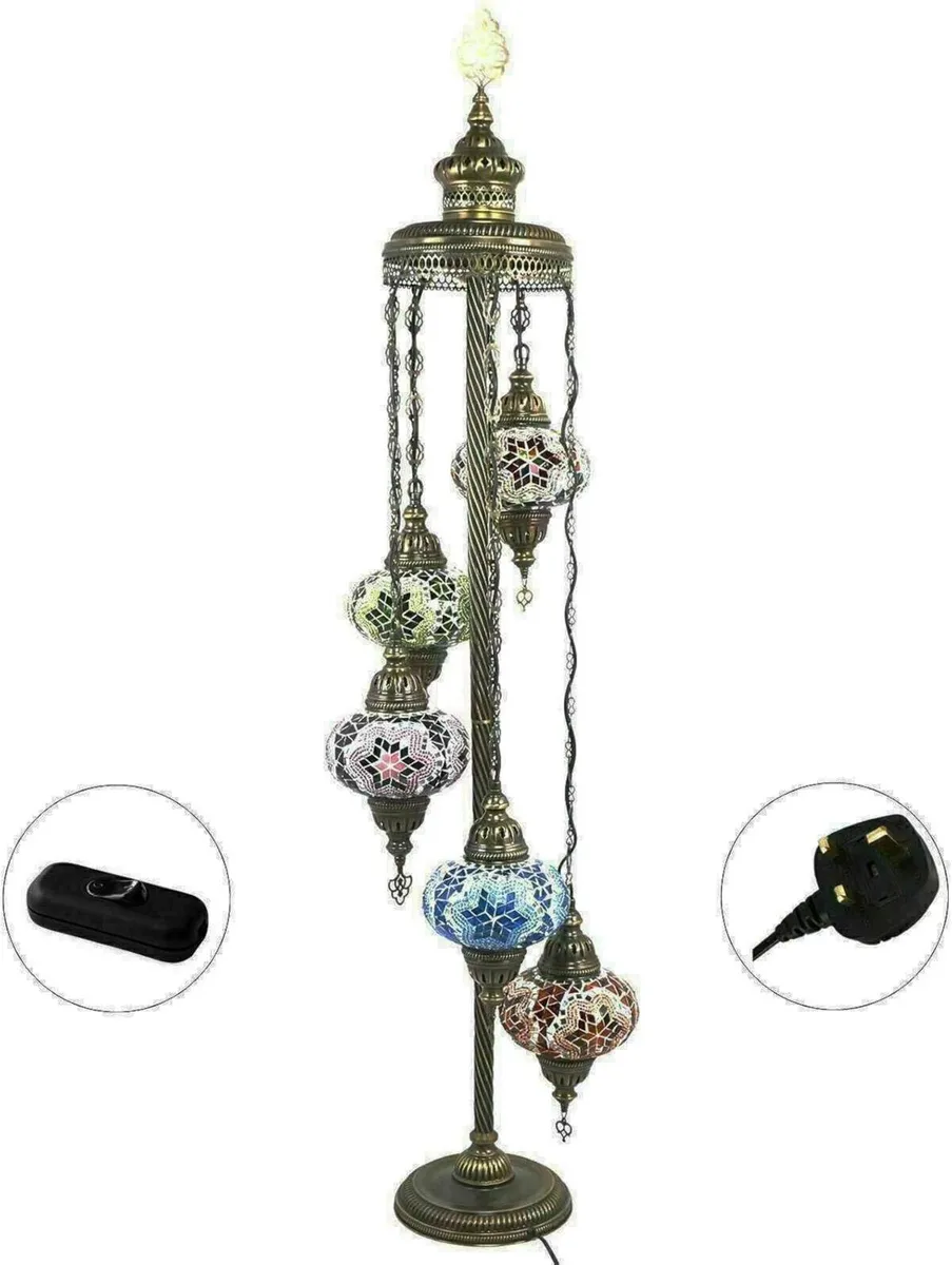 Turkish Moroccan Mosaic Floor Lamp Light Handmade - Image 3