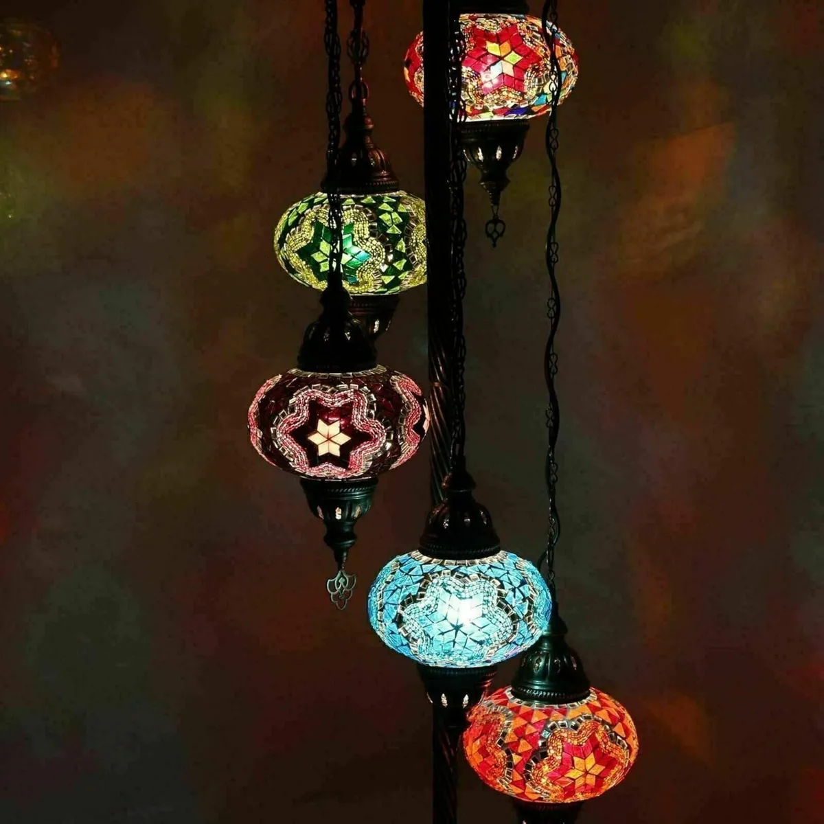 Turkish Moroccan Mosaic Floor Lamp Light Handmade - Image 1
