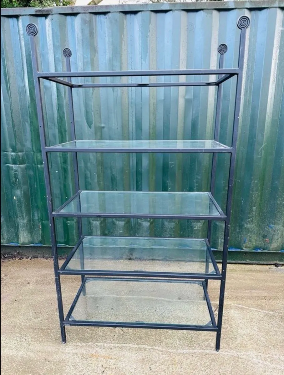 3 LARGE GLASS DISPLAY STANDS SHELVING