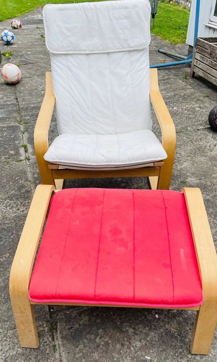 IKEA Chair and Footstool - Image 1