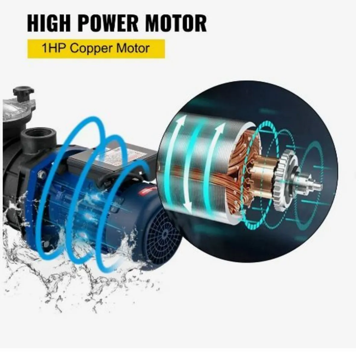 750 W(1 HP) Pool Pump, 15000 L/h 750W Pool - Image 4