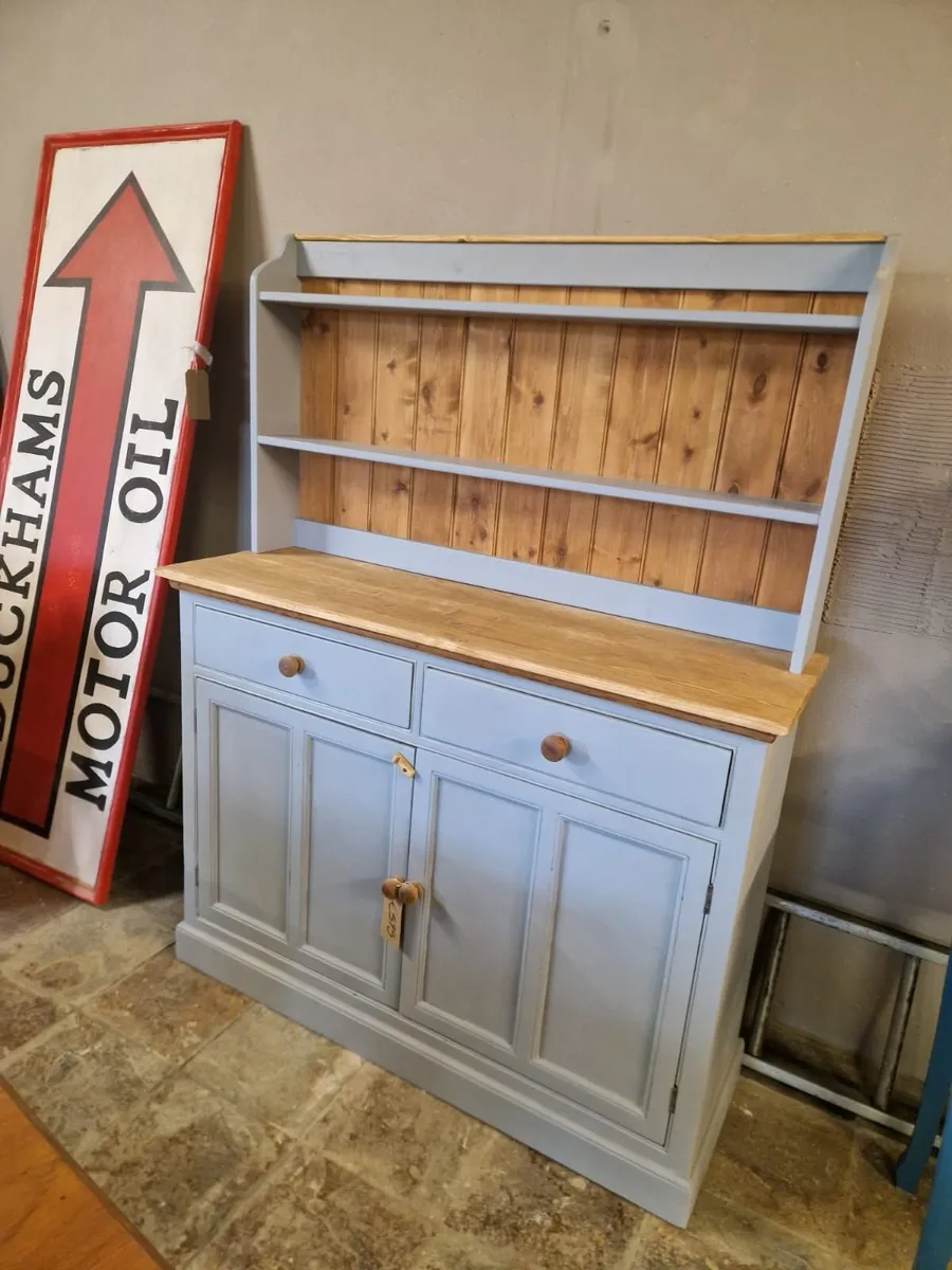 Victorian pine kitchen dresser, cupboard - Image 1