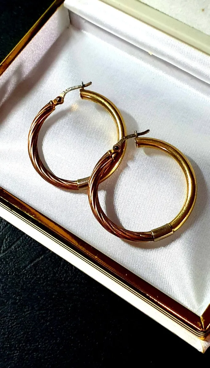 Vintage 14ct Gold Hoops - Image 1