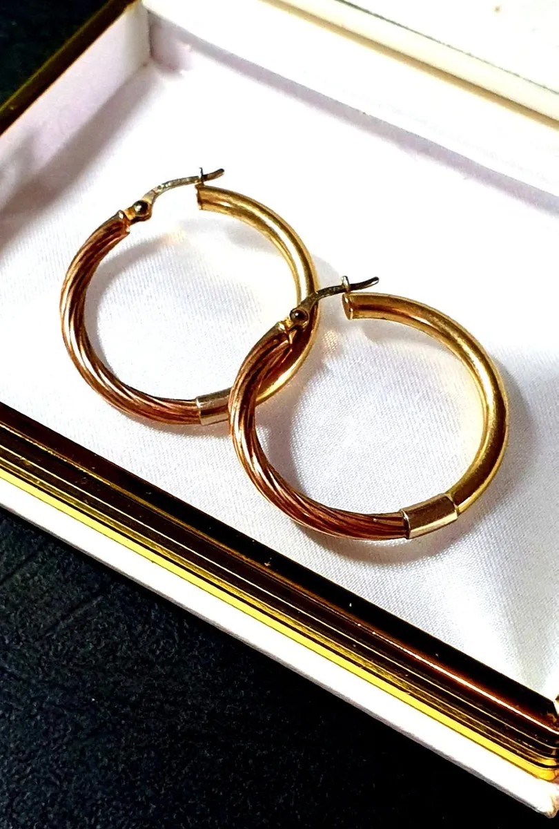 Vintage 14ct Gold Hoops - Image 4