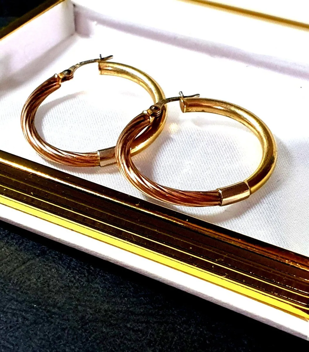 Vintage 14ct Gold Hoops - Image 2