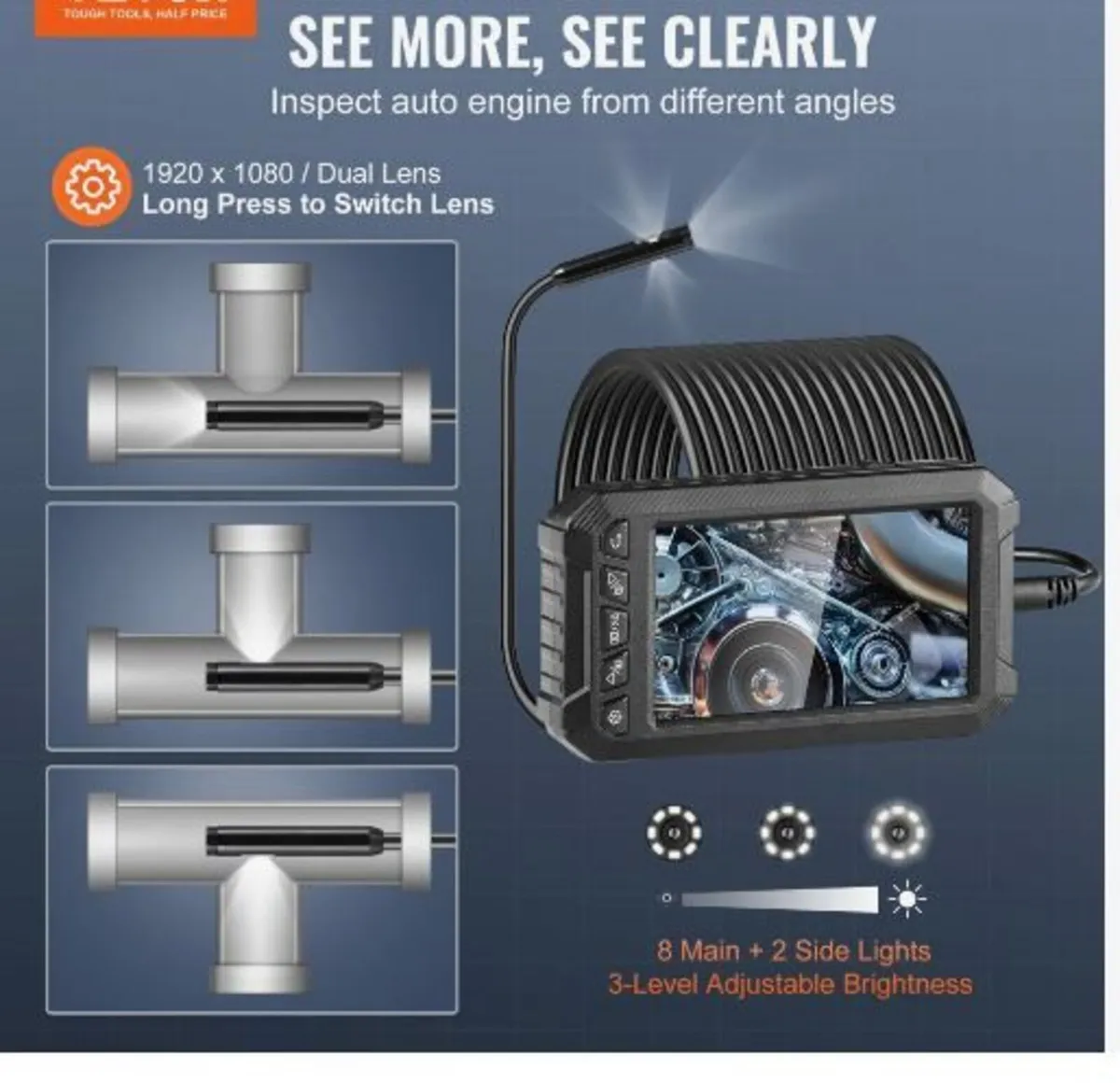 Endoscope Camera with Lights Triple Lens - Image 3