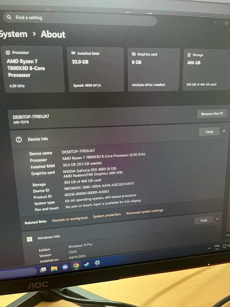 Gaming PC RTX 4060 7800X3D - Image 2