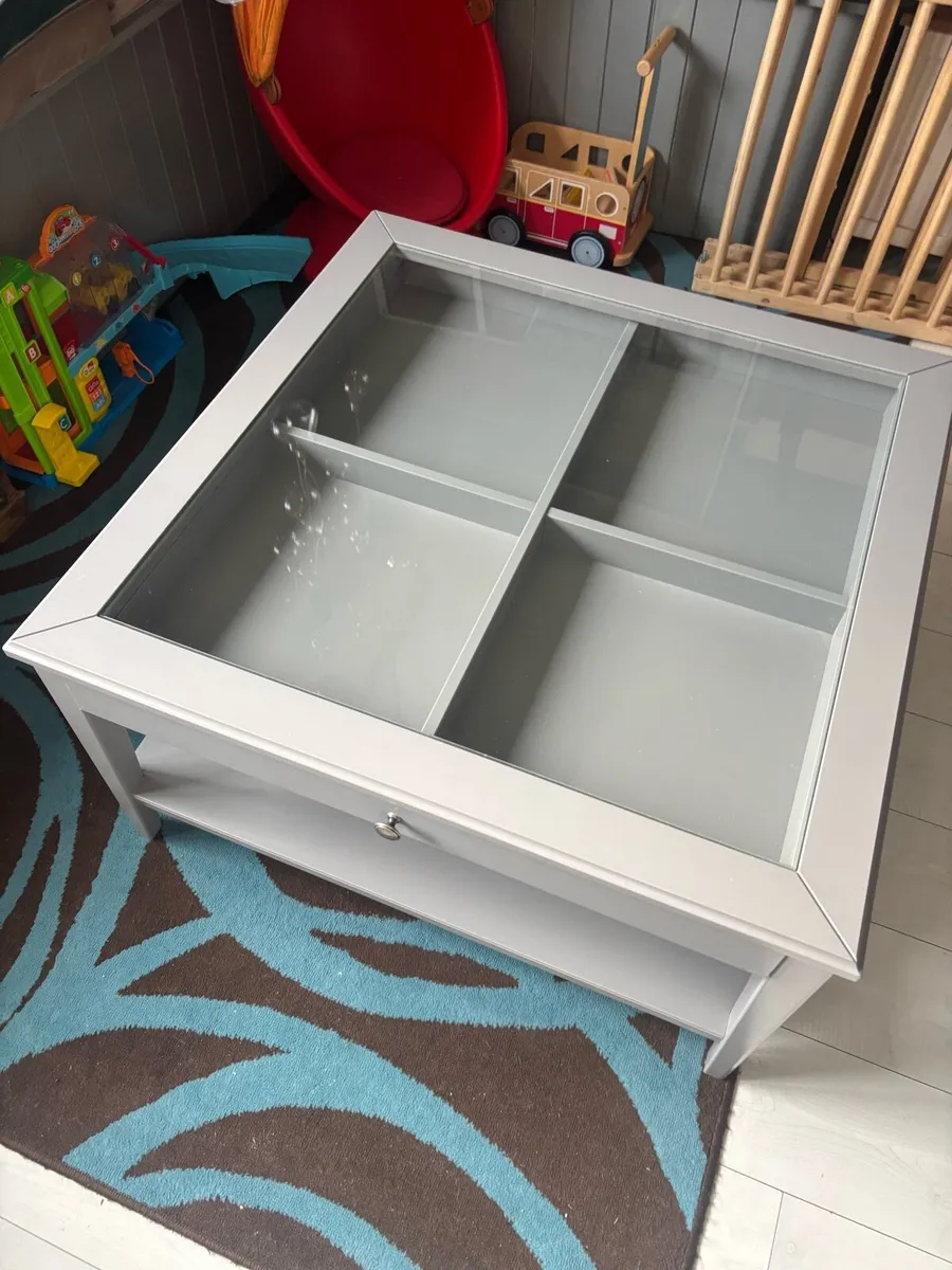 Ikea grey glass coffee table - Image 1