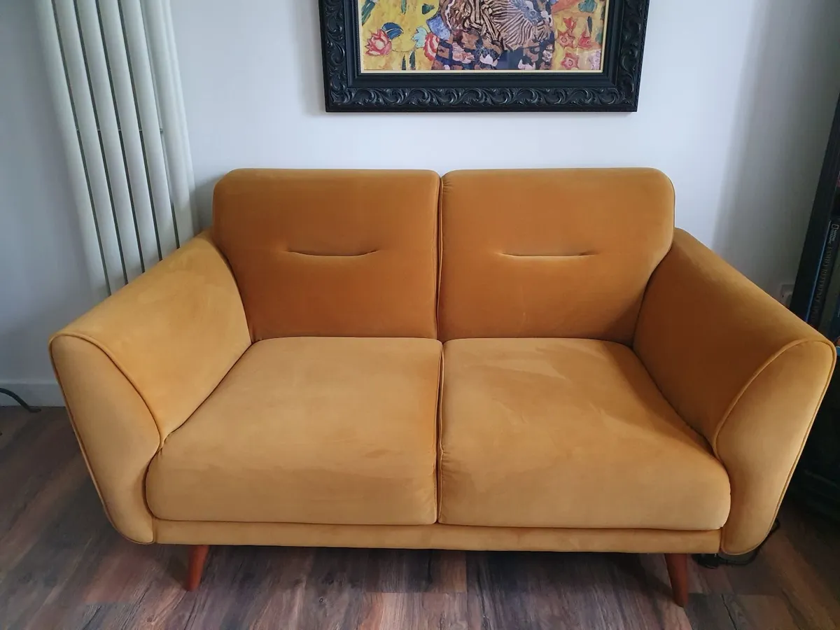 2 seater Velvet Couch - Image 4