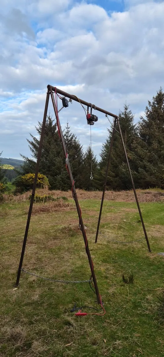 Portable Gantry Crane with 12V 4500lb Rhino Winch - Image 2