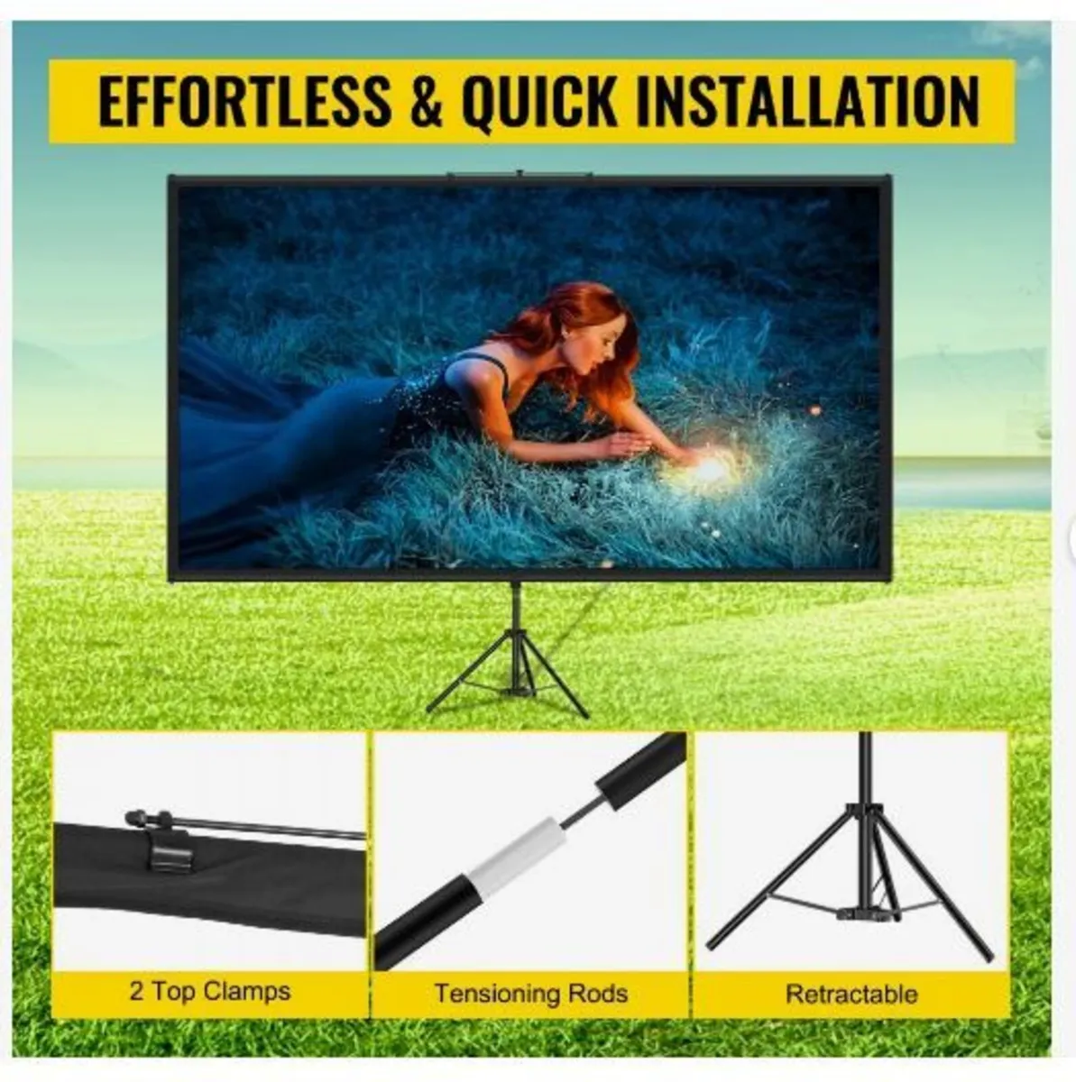 Tripod Projector Screen with Stand 100inch - Image 4