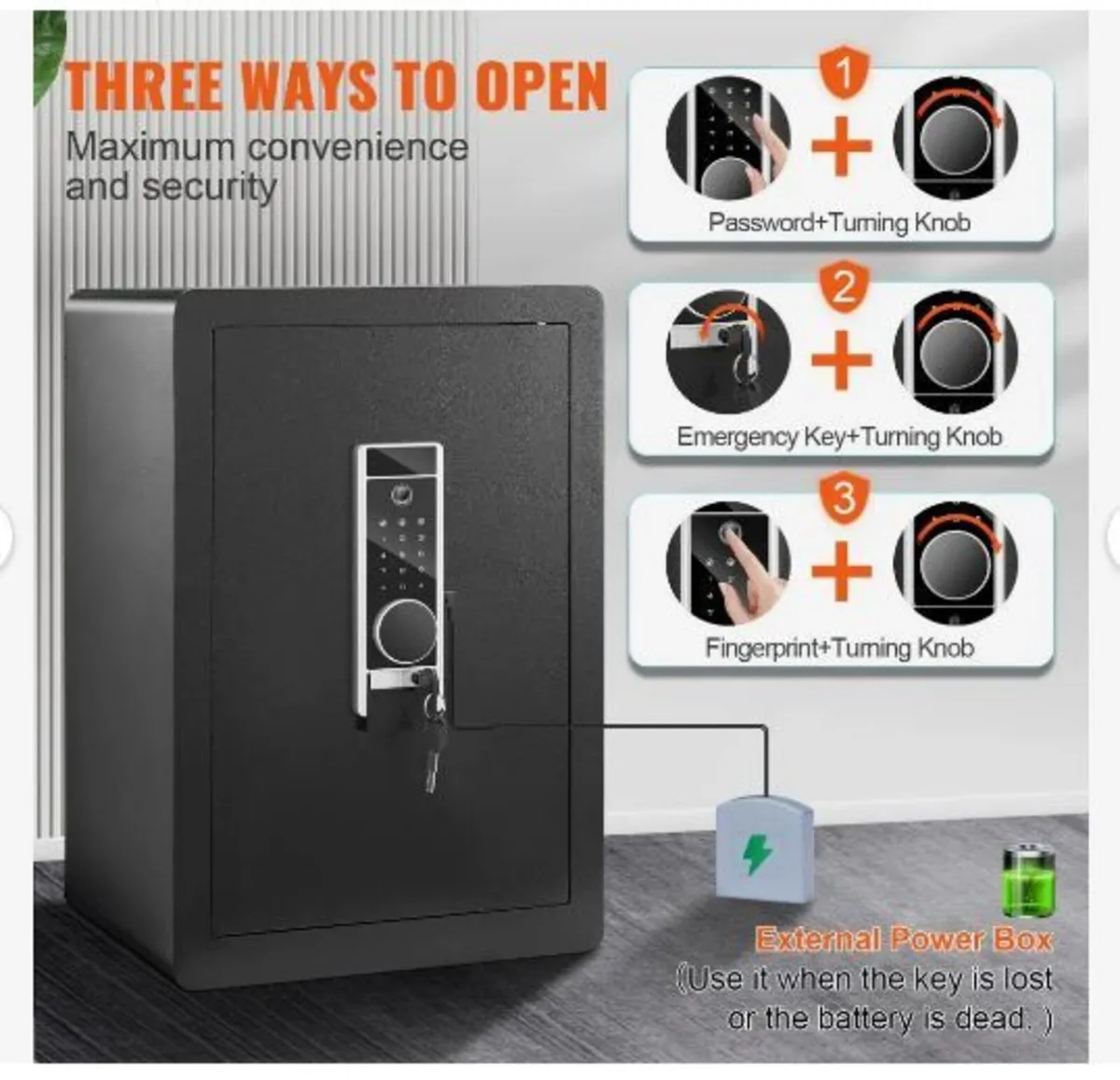 Safe, 62 L Home Safe, Steel Security Safe - Image 2