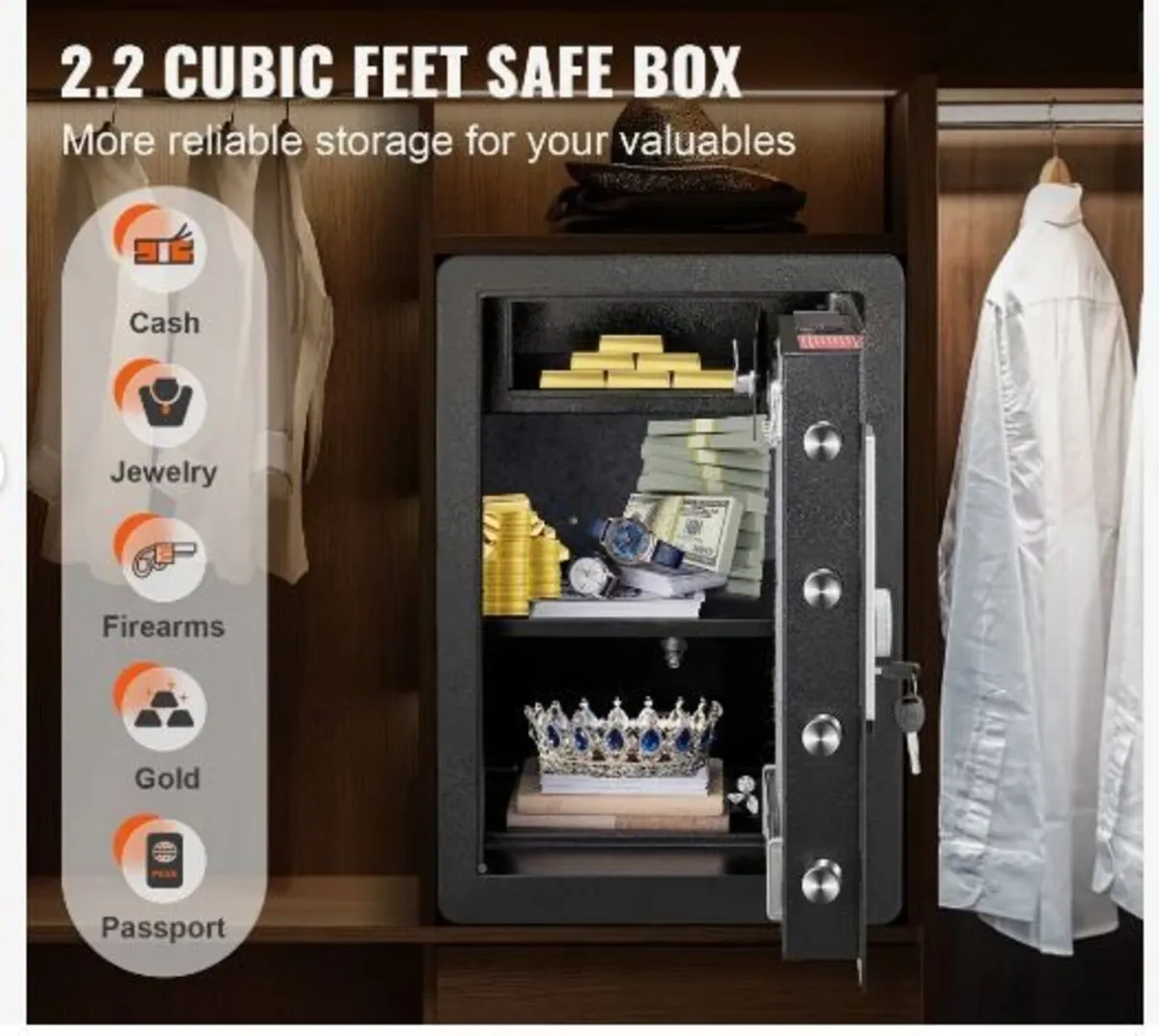 Safe, 62 L Home Safe, Steel Security Safe - Image 4