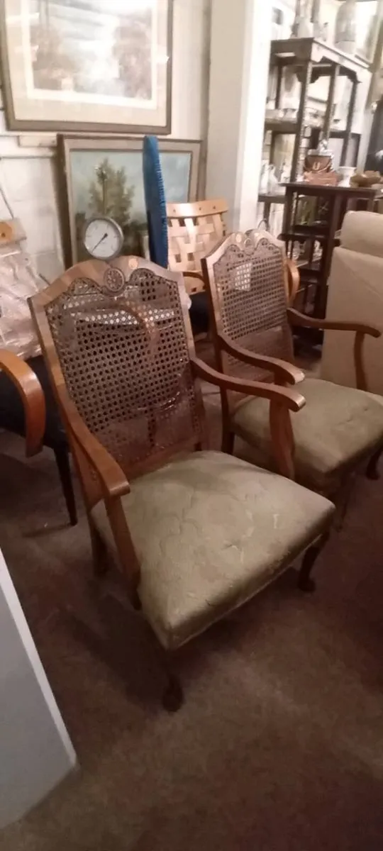 Pair Of Bergere Back Armchairs As Seen - Image 1