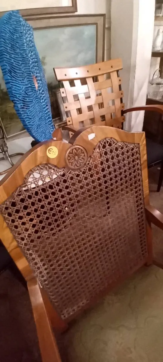 Pair Of Bergere Back Armchairs As Seen - Image 2