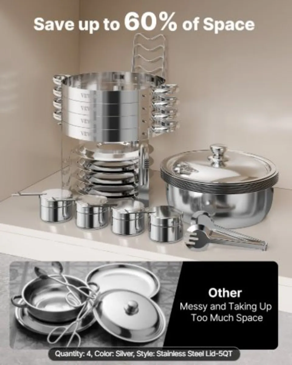 Chafing Dish Buffet Set, 5 Qt 4 Pack, Stainless - Image 4