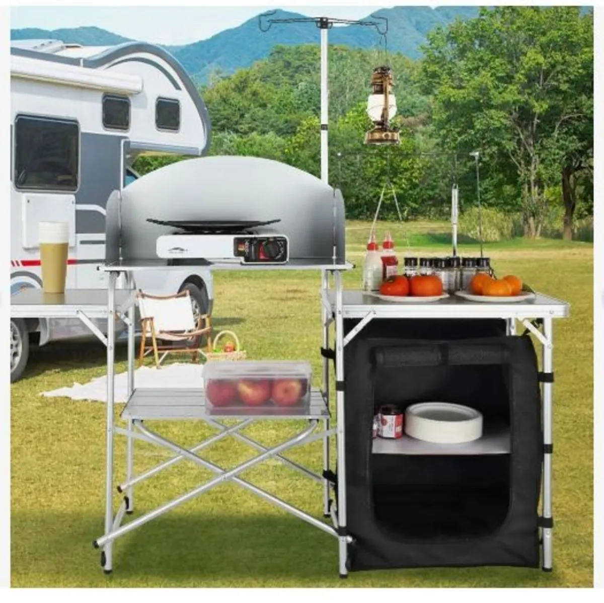 Camping Kitchen Table Folding Portable Cook - Image 2