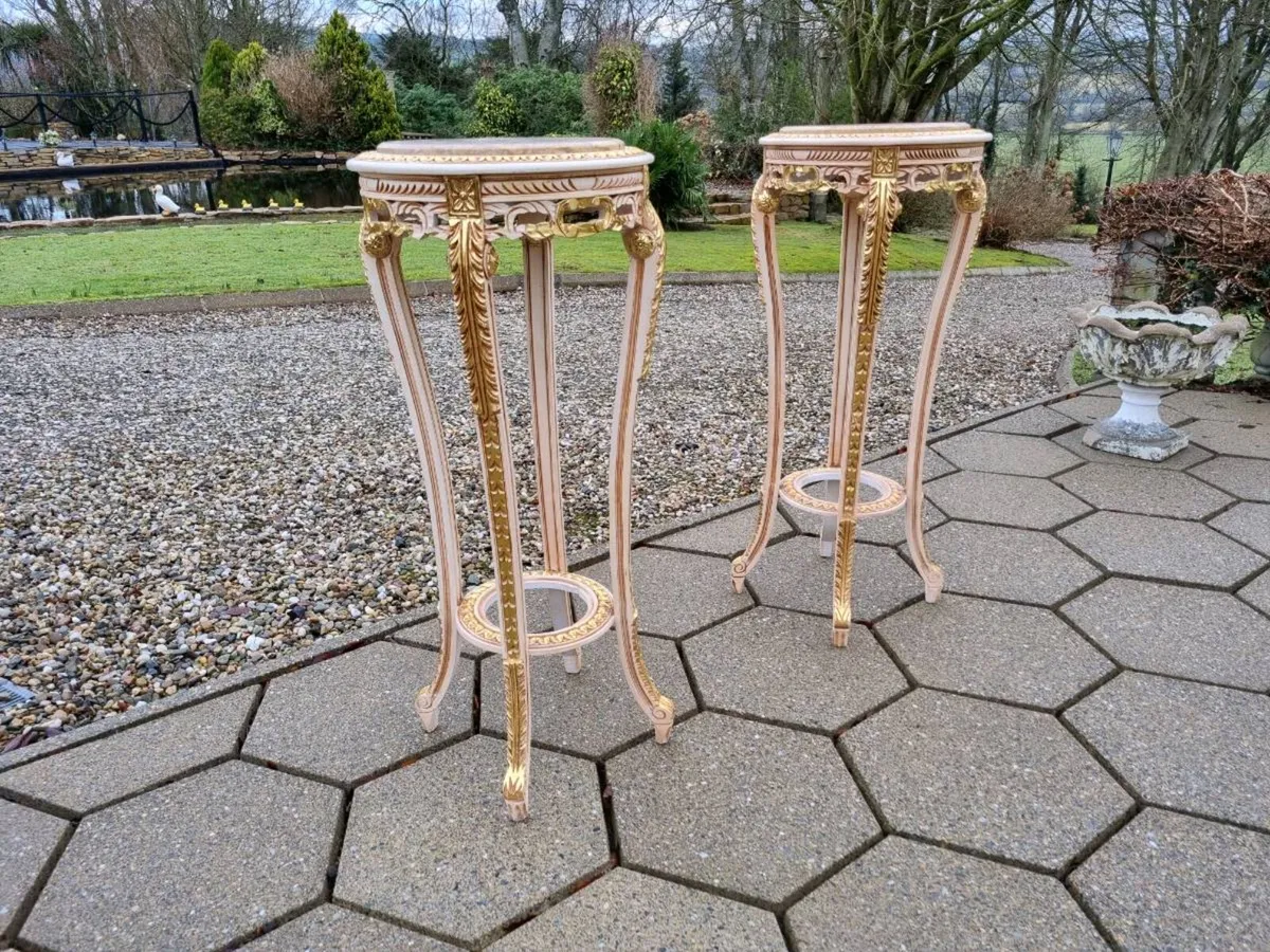2 Large Egyptian Stands Granite Top  (New) - Image 2