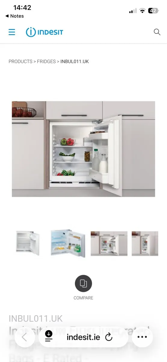 Fridge Under counter built in - Image 1