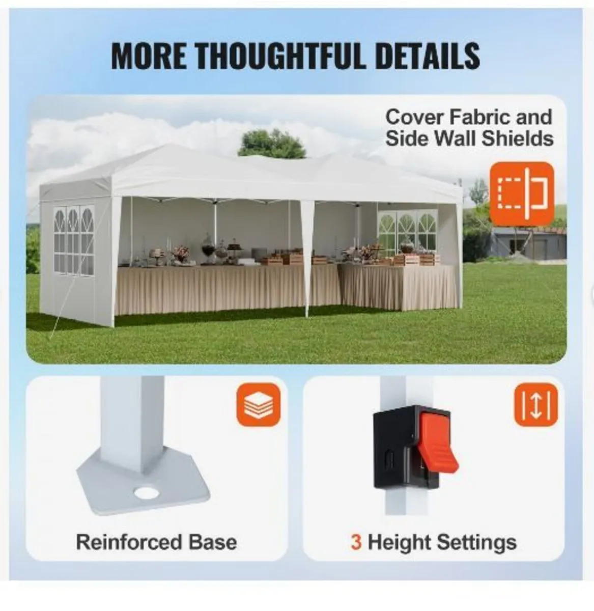 Pop Up Canopy, 5.9 x 2.96 m Instant Canopy - Image 2