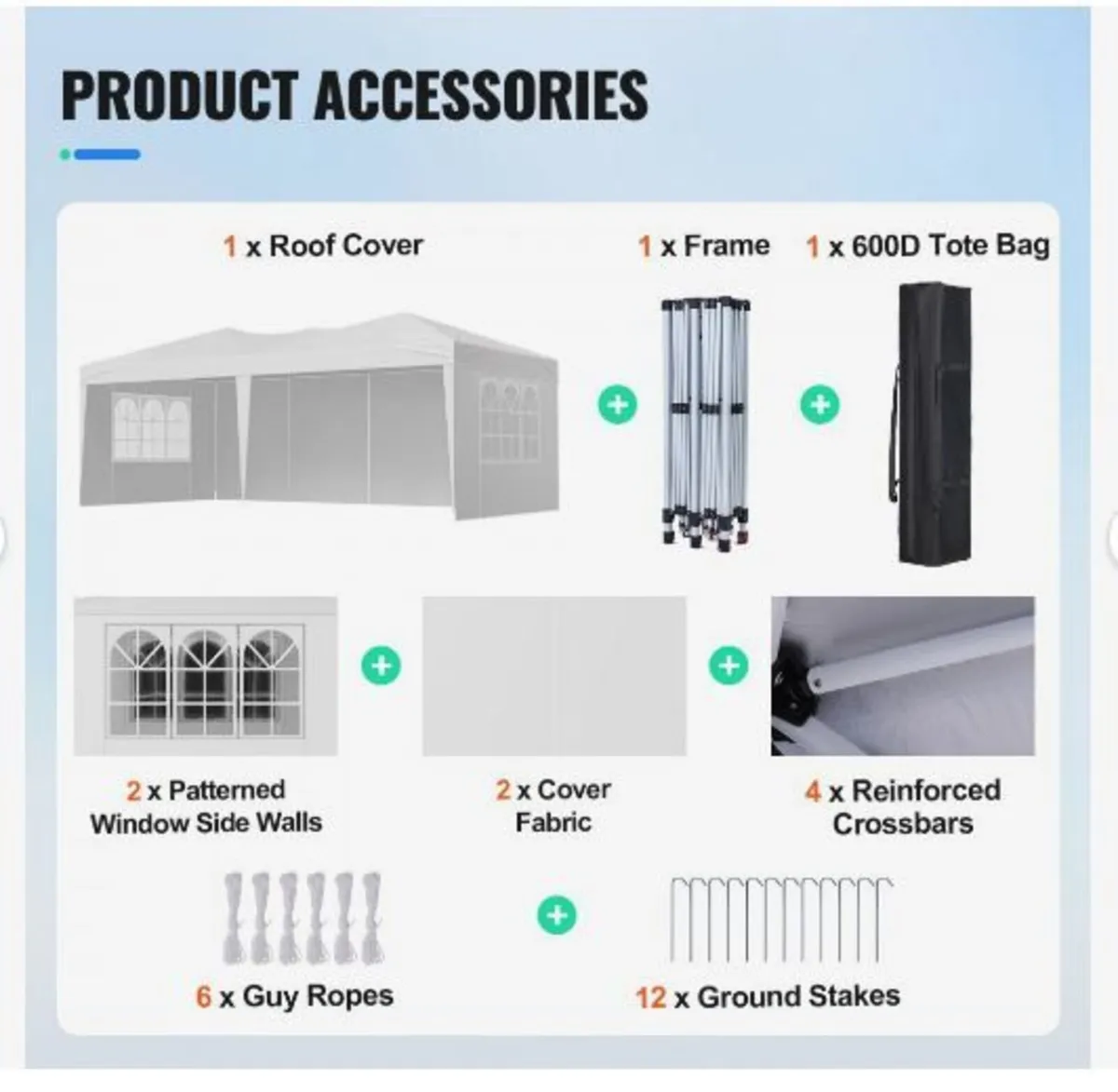 Pop Up Canopy, 5.9 x 2.96 m Instant Canopy - Image 4