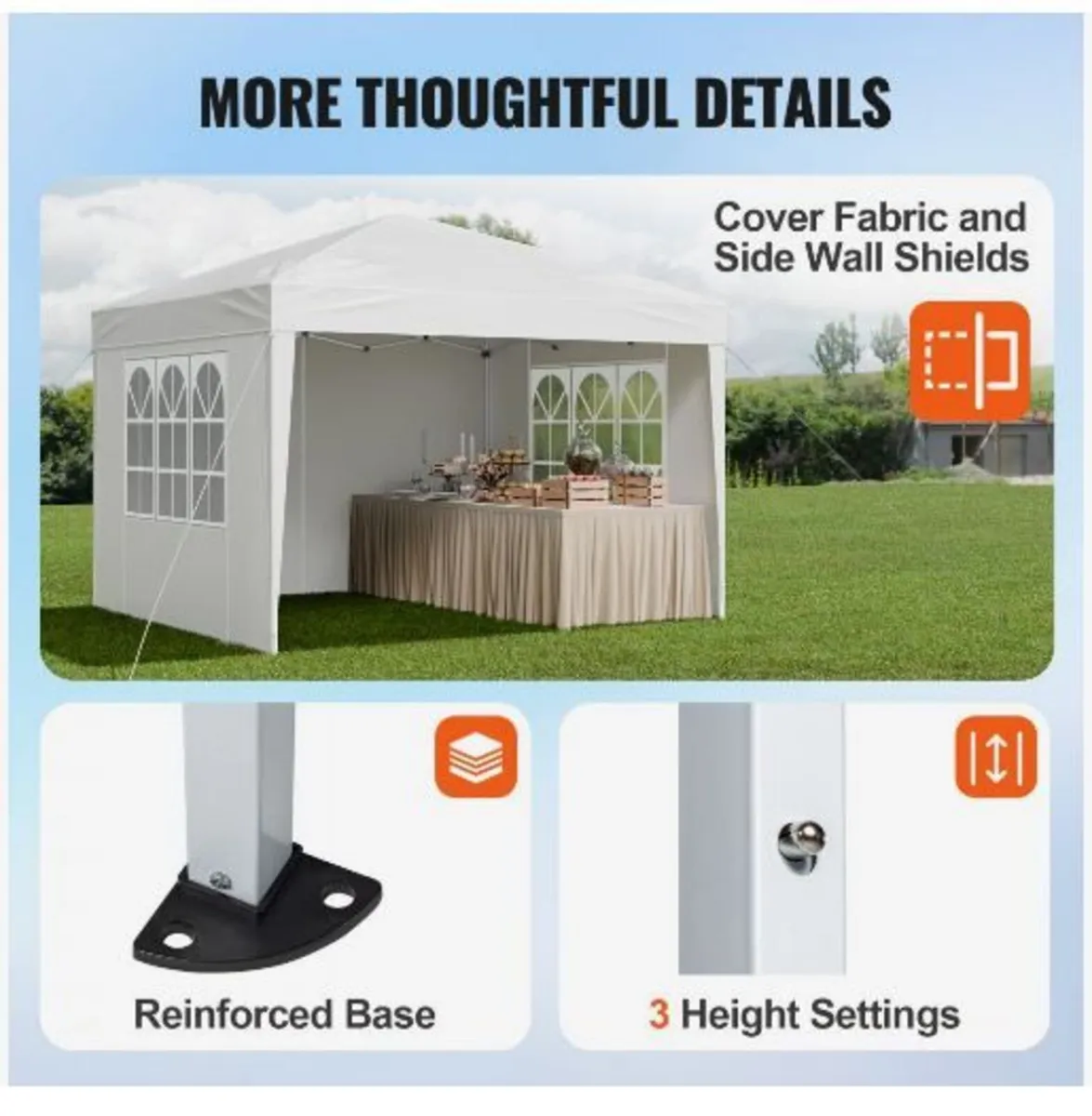 Pop Up Canopy, 2.95 x 2.95 m Instant Canopy - Image 2