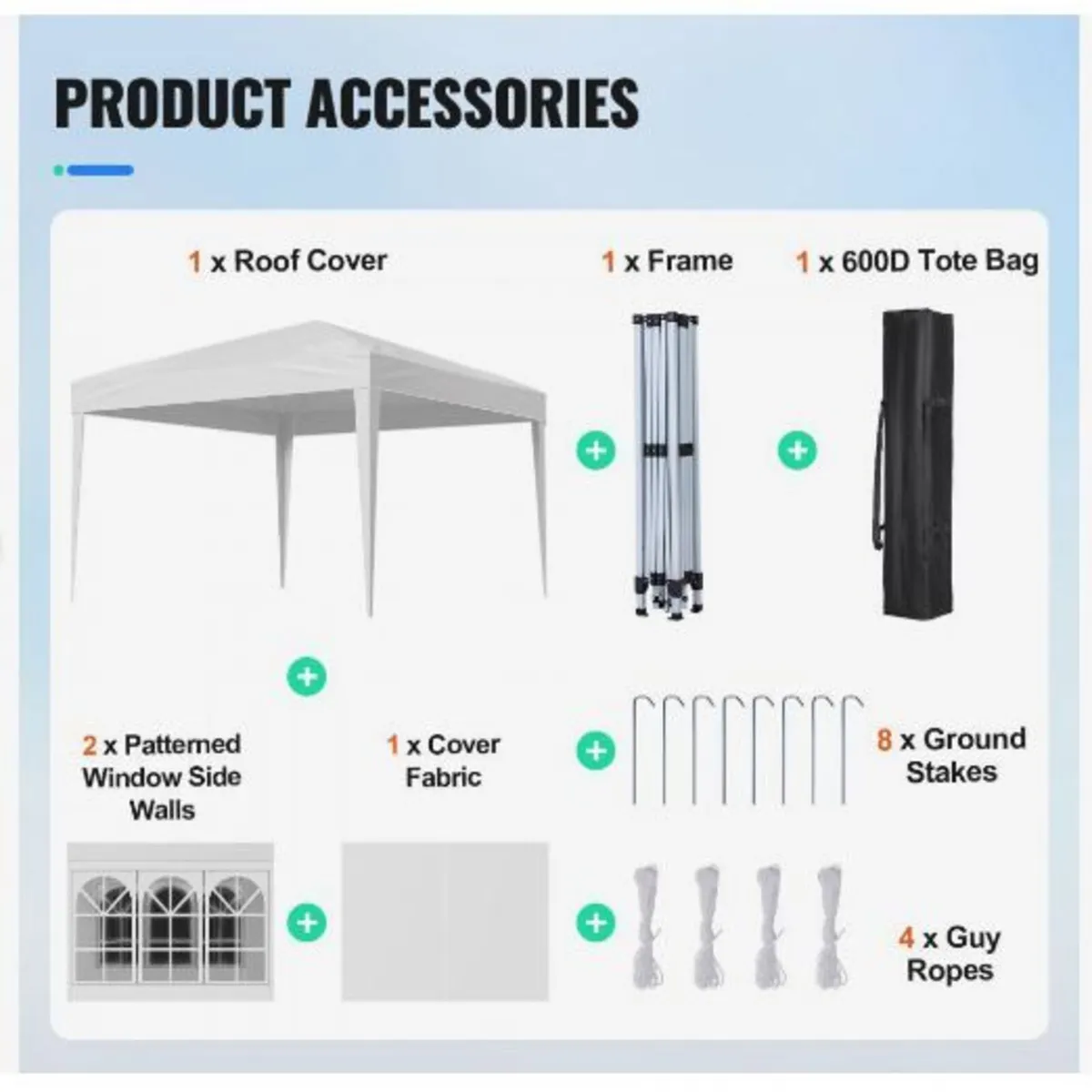 Pop Up Canopy, 2.95 x 2.95 m Instant Canopy - Image 4