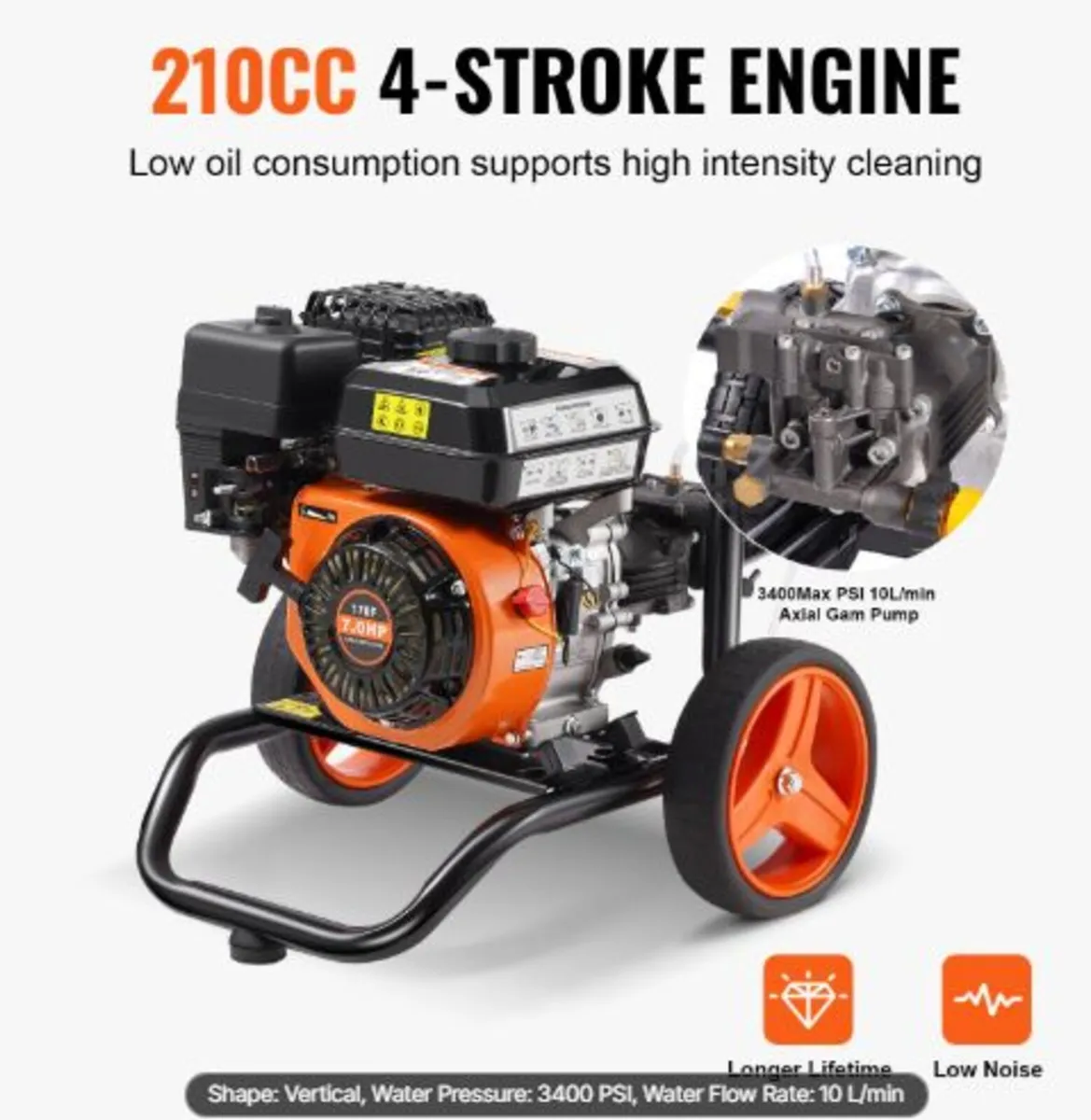 Gas Pressure Washer, 3400 PSI 2.6 GPM, Gas Powered - Image 3
