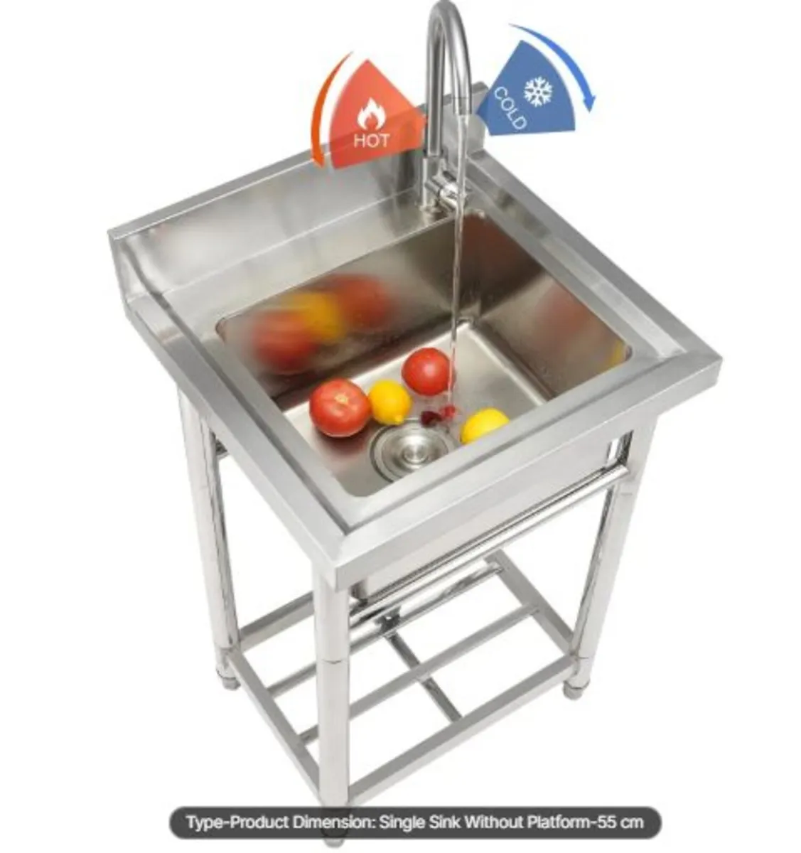 Stainless Steel Utility Sink, 1 Compartment Free - Image 1