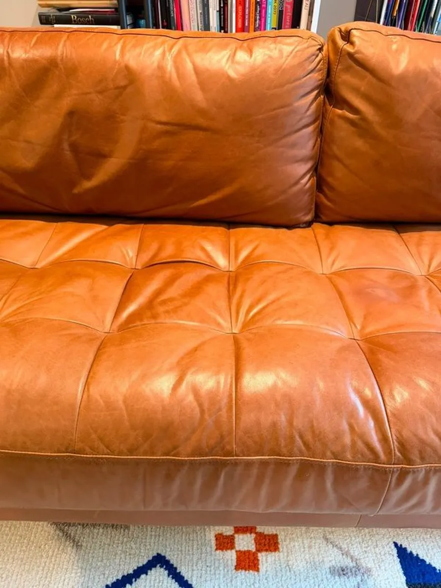 EZ living SCOTT Charme Cigar Leather 3 Seater Sofa - Image 3
