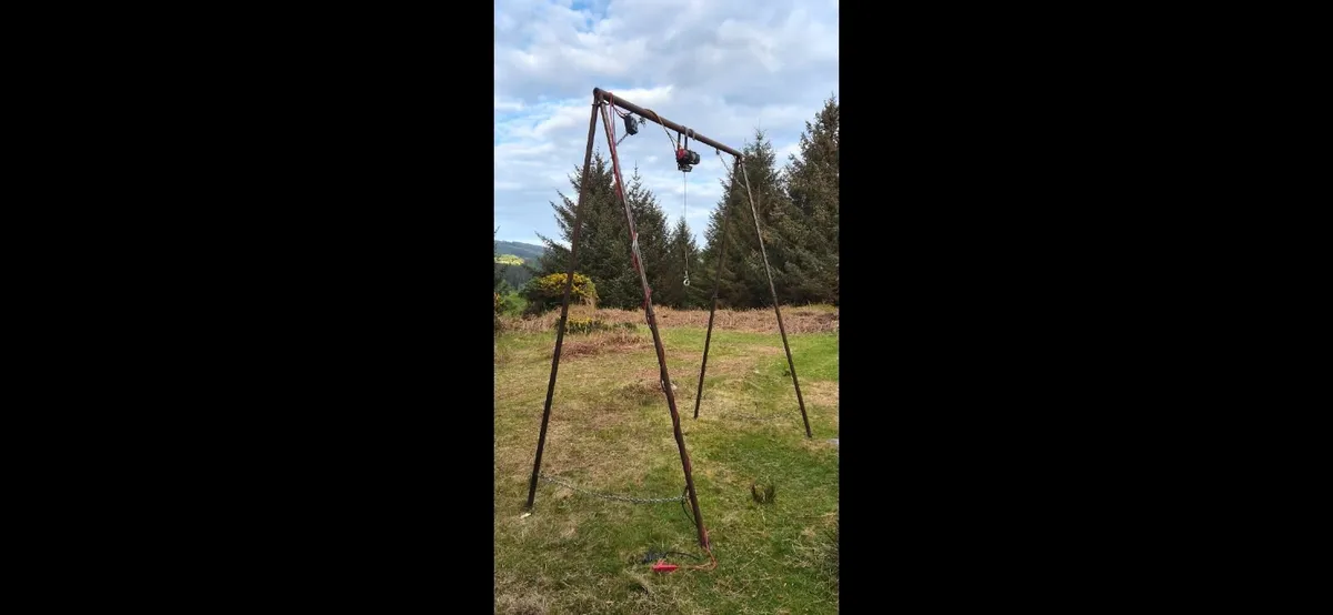 Portable Gantry Crane with 12V 4500lb Rhino Winch - Image 1