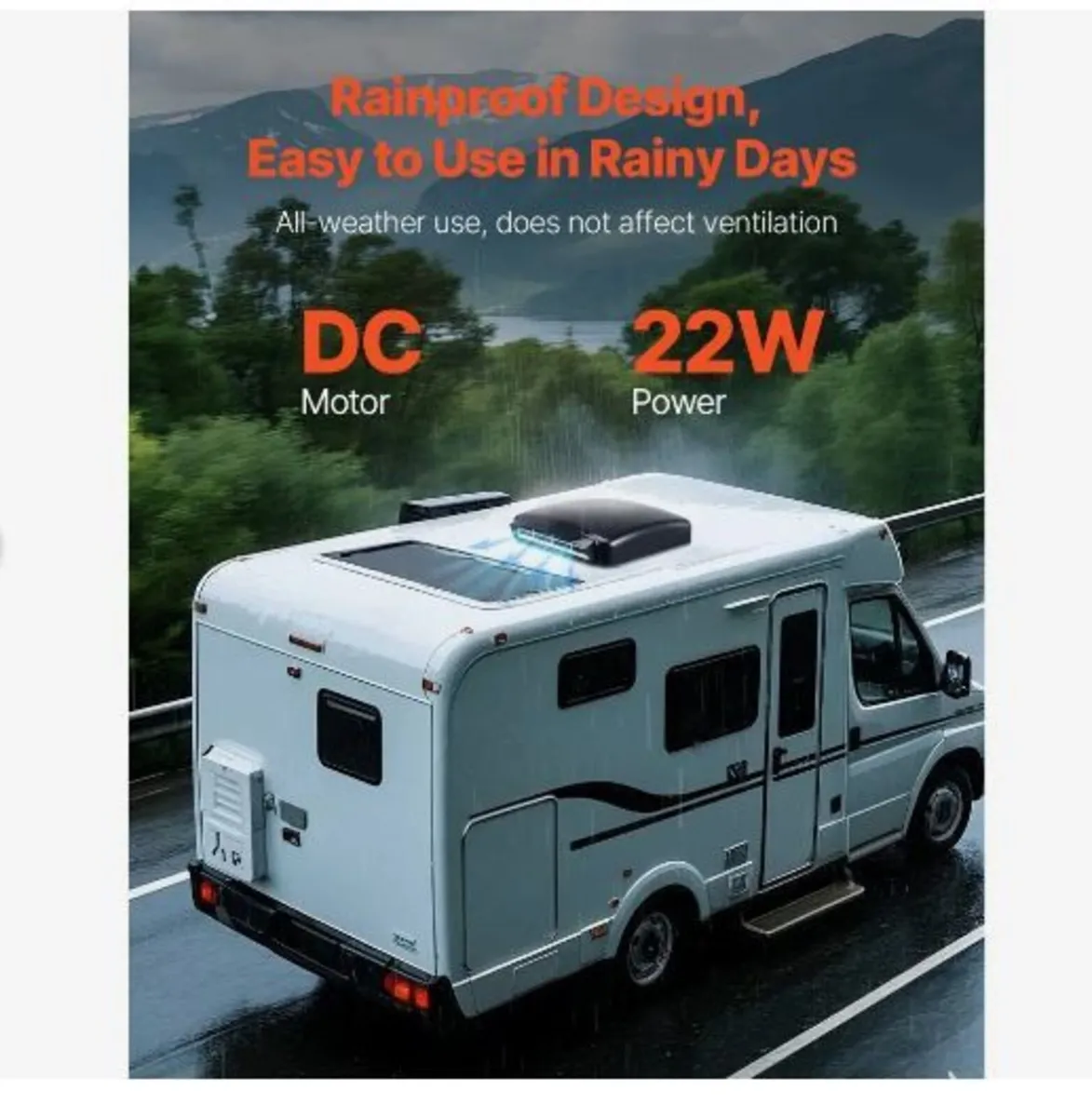 RV Vent Fan, 14 inch RV Roof Vent Fan 12V - Image 2