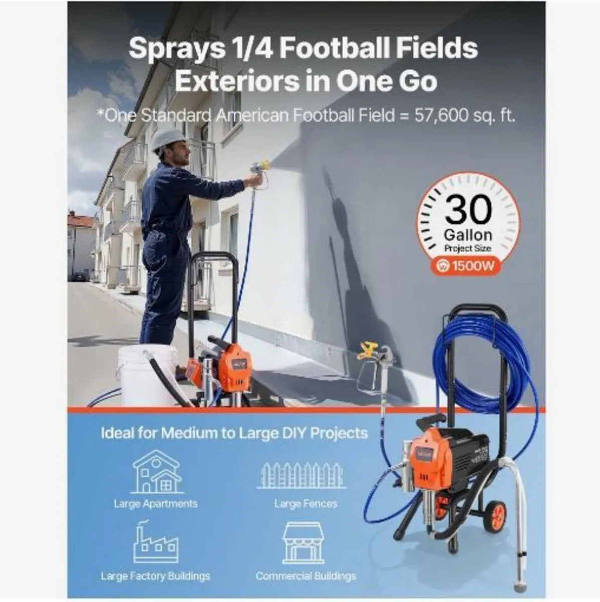 Stand Airless Paint Sprayer, 1500W - Image 3