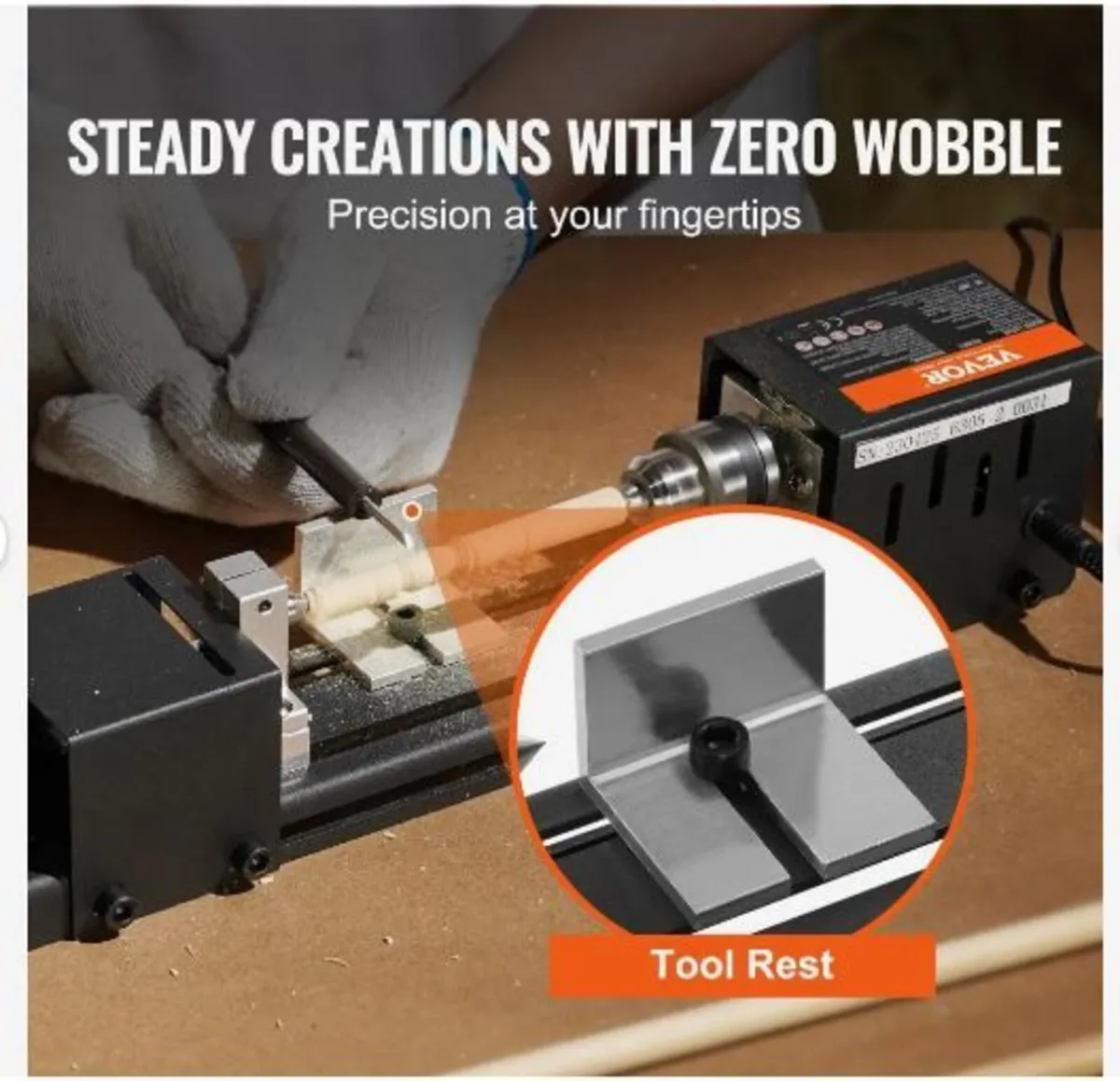 Mini Lathe Machine, 7 cm x 16 cm, 24VDC 96W - Image 4