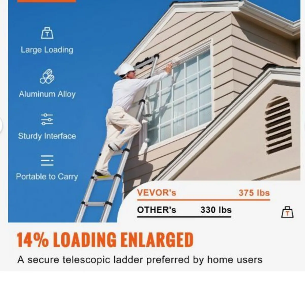 Telescoping Ladder, 320 cm Aluminum - Image 2
