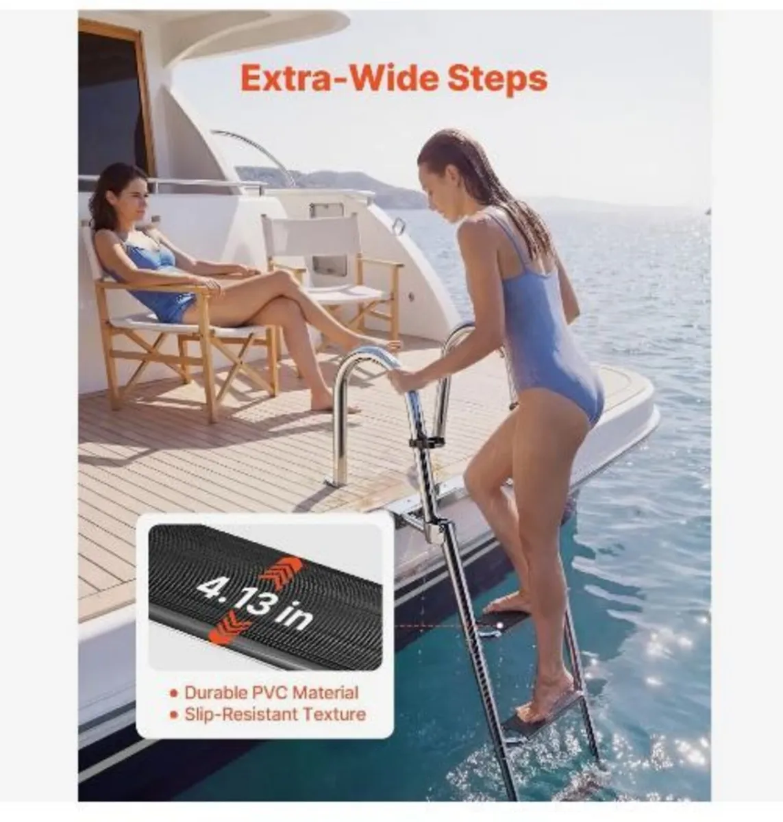 Boat Ladder, 4 Steps, Stainless Steel - Image 4