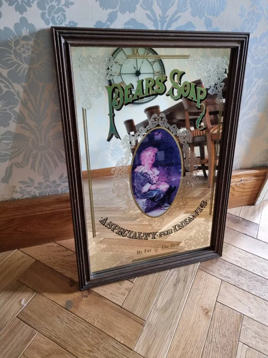 Pears Soap Etched Glass Mirror  (Authentic) - Image 3