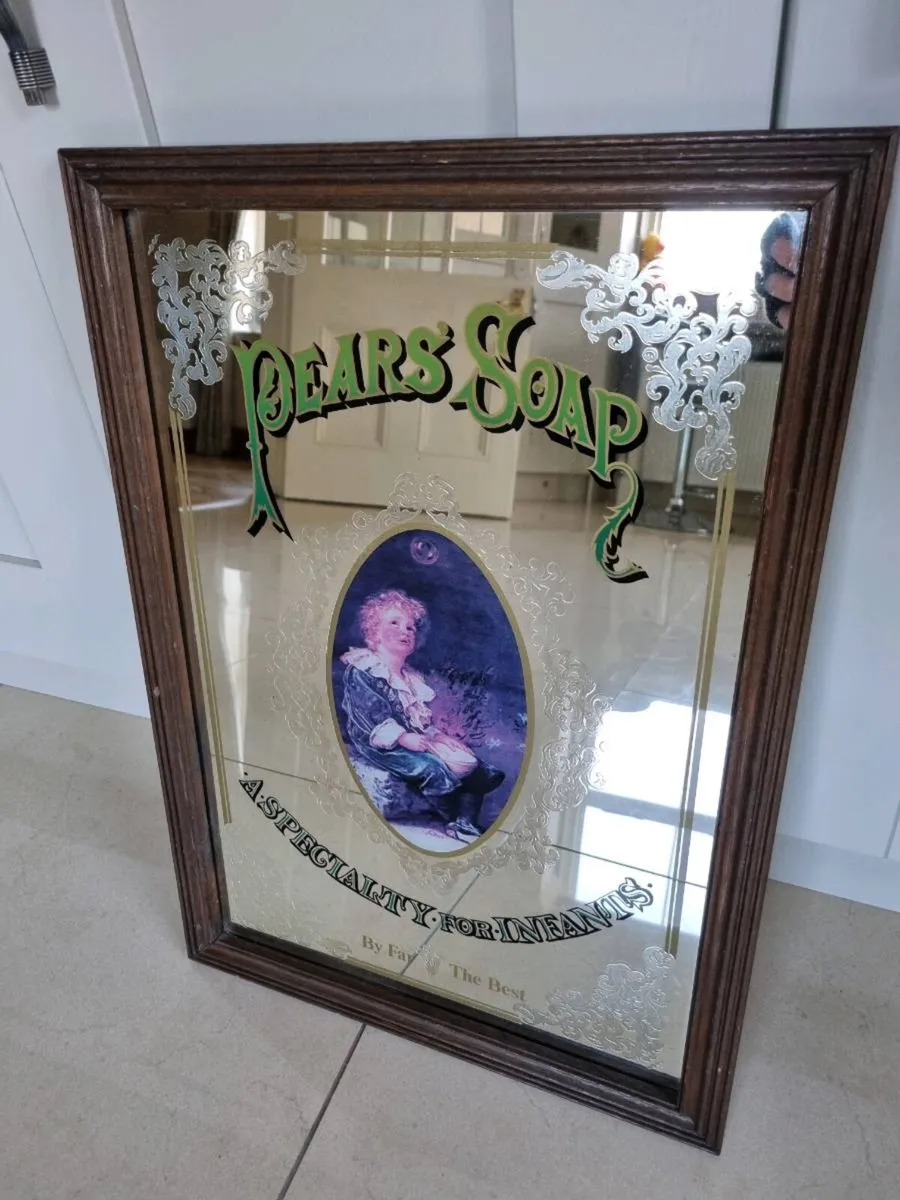 Pears Soap Etched Glass Mirror  (Authentic) - Image 4