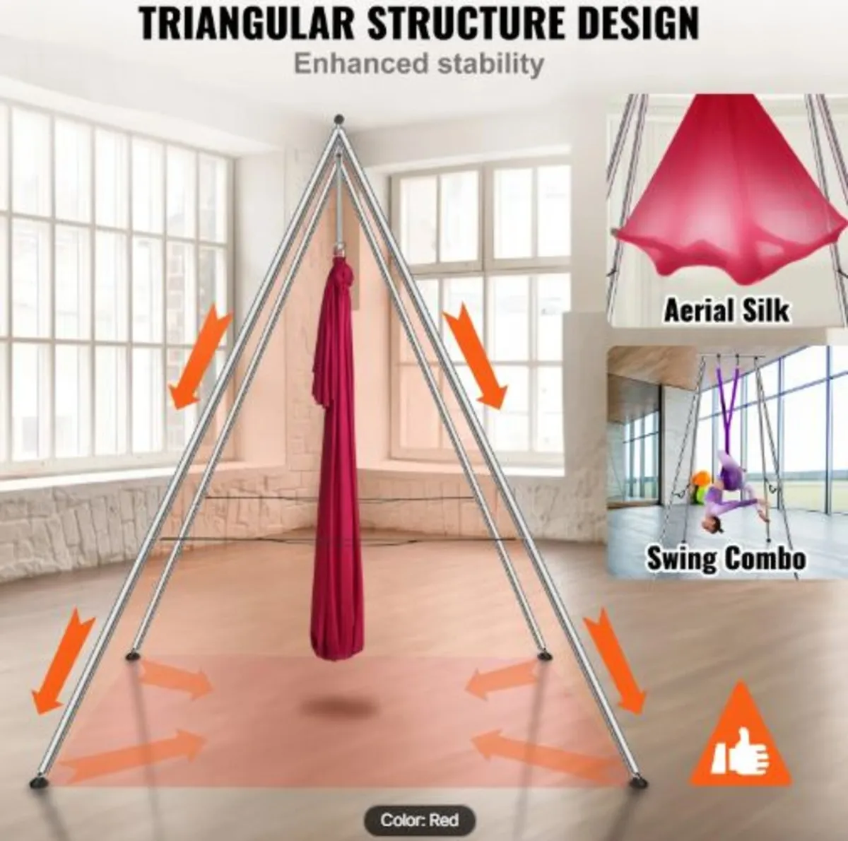 Aerial Yoga Frame & Yoga Hammock, 9.67 ft Height - Image 4