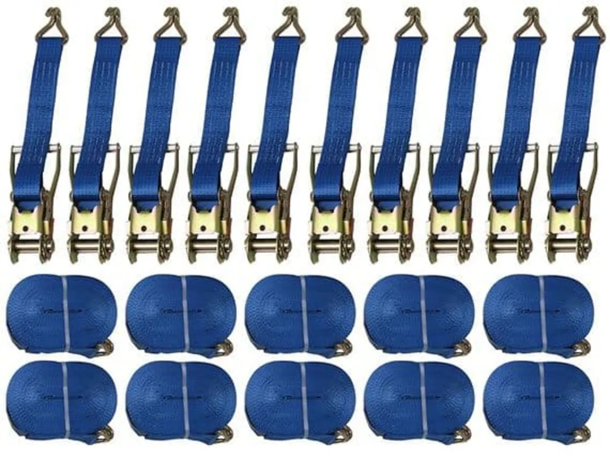 50mm x 8m x 5 Tonne Ratchet Strap 10 in a pack - Image 1