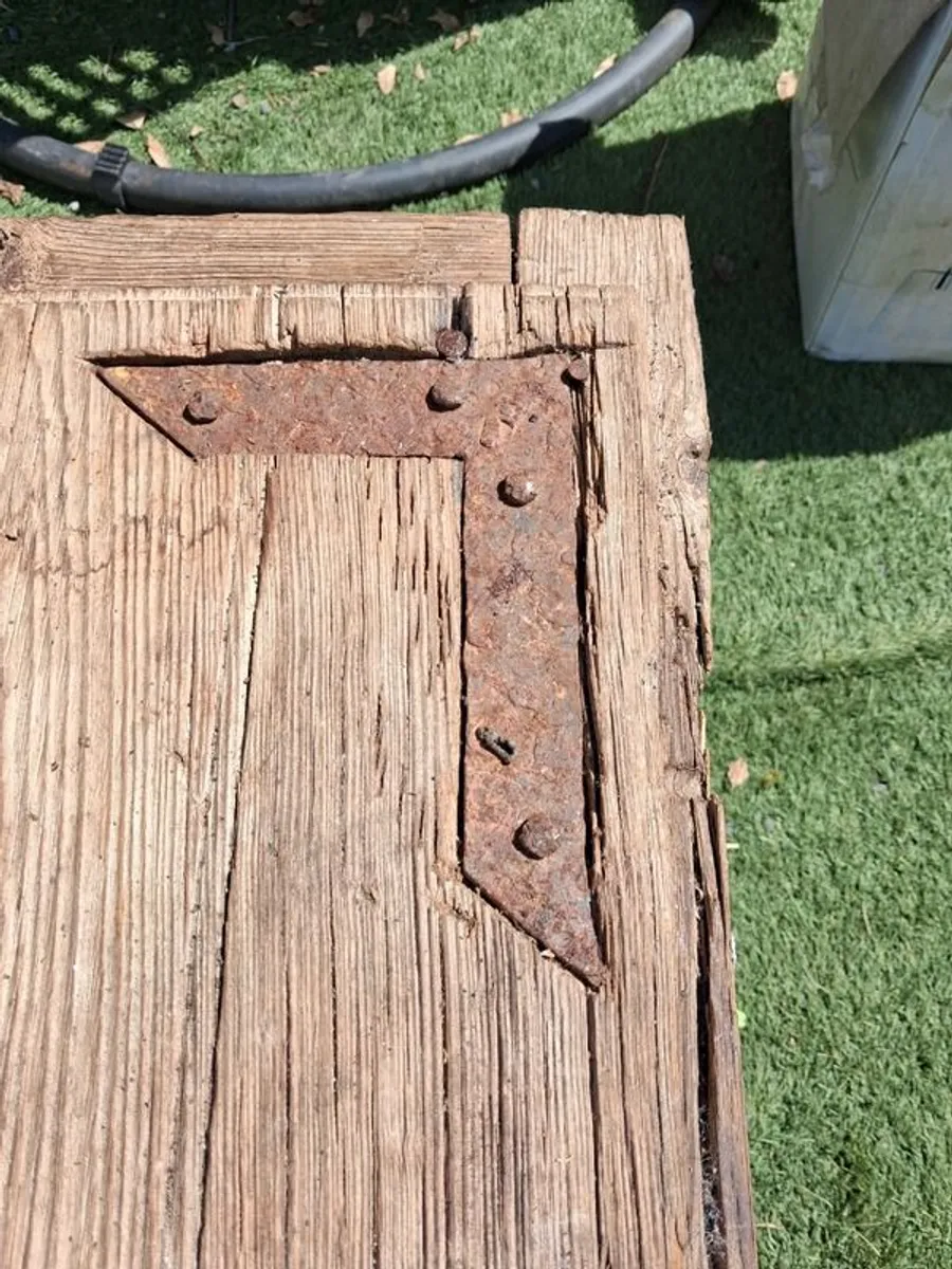 Mexican solid Wood coffee table made from church door - Image 3