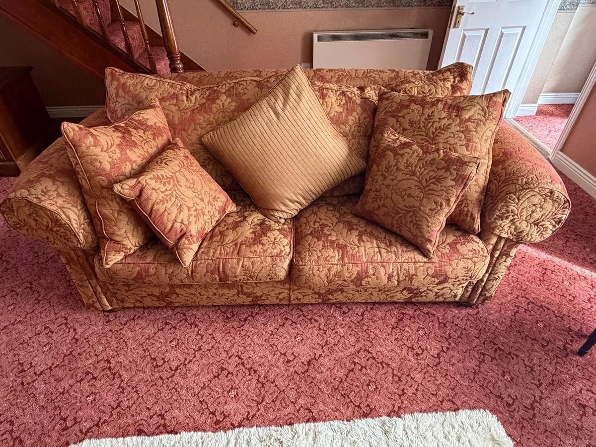 2 Seater Sofa Floral Brocade - Image 2